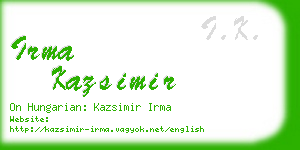 irma kazsimir business card